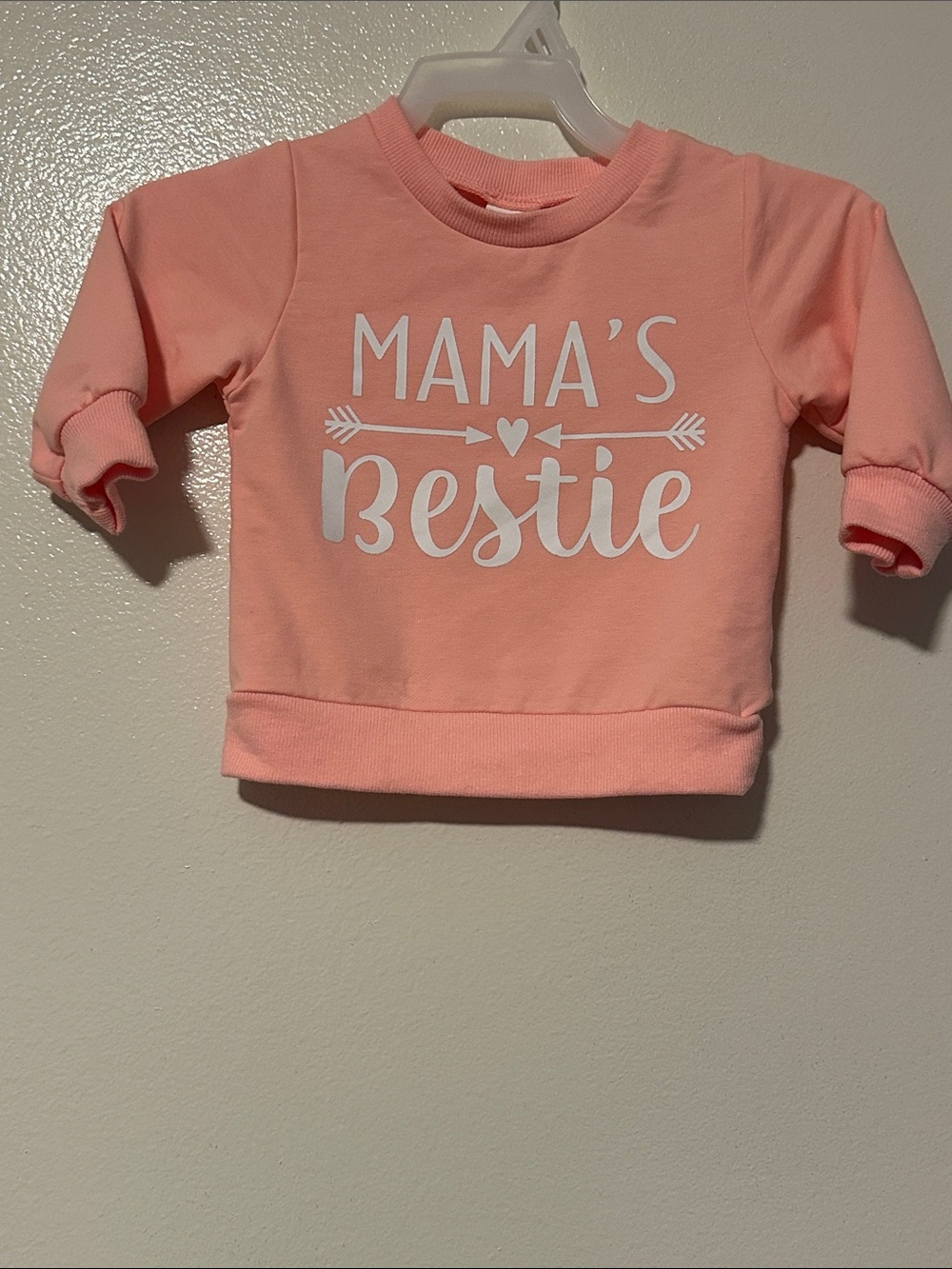 Mama's Bestie Pink Crewneck Sweatshirt for Kids